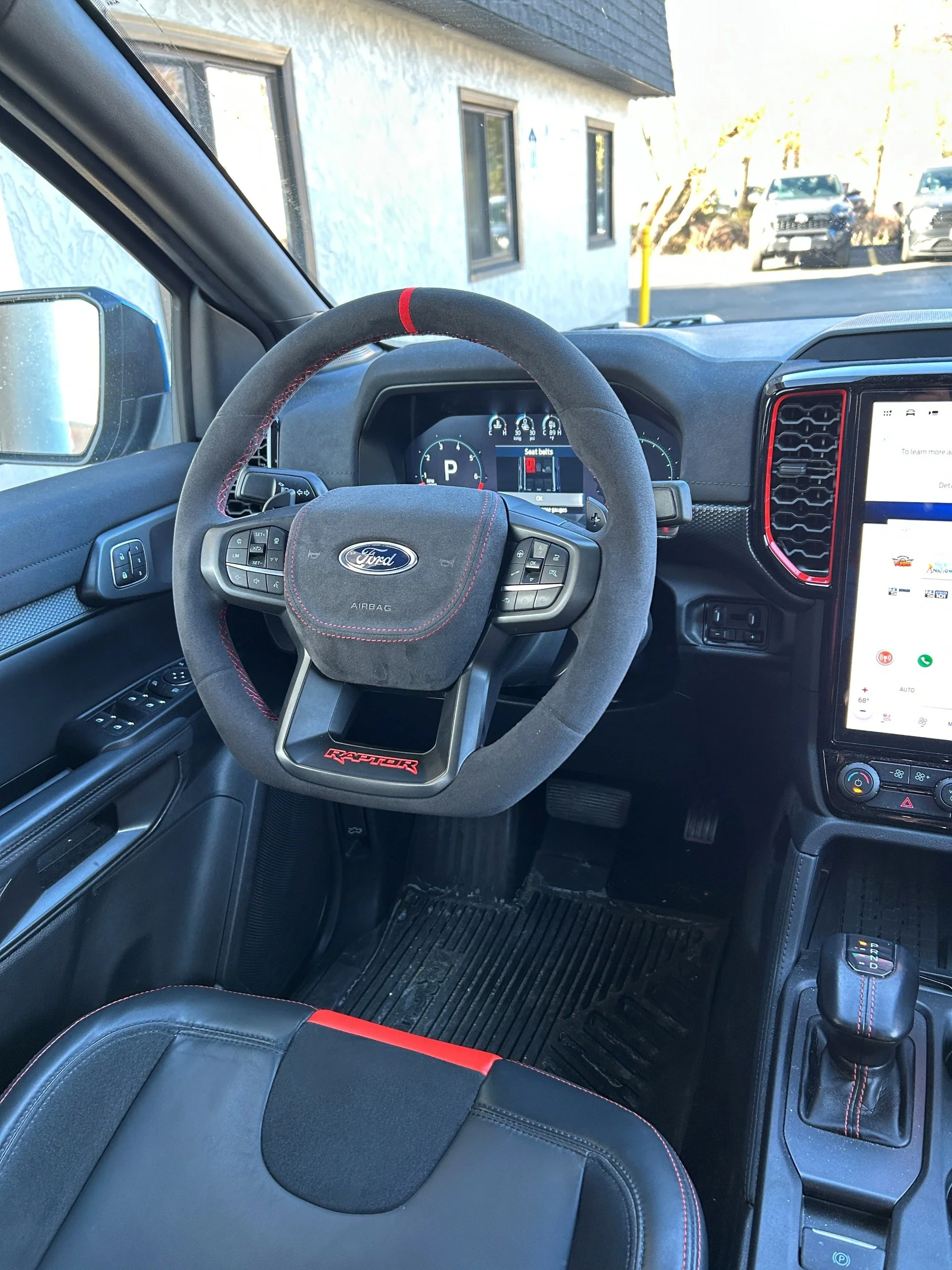 Alcantara Steering Wheel with Alcantara Airbag Cover / Forged Carbon Trim (Ford Ranger Raptor) - Image 8