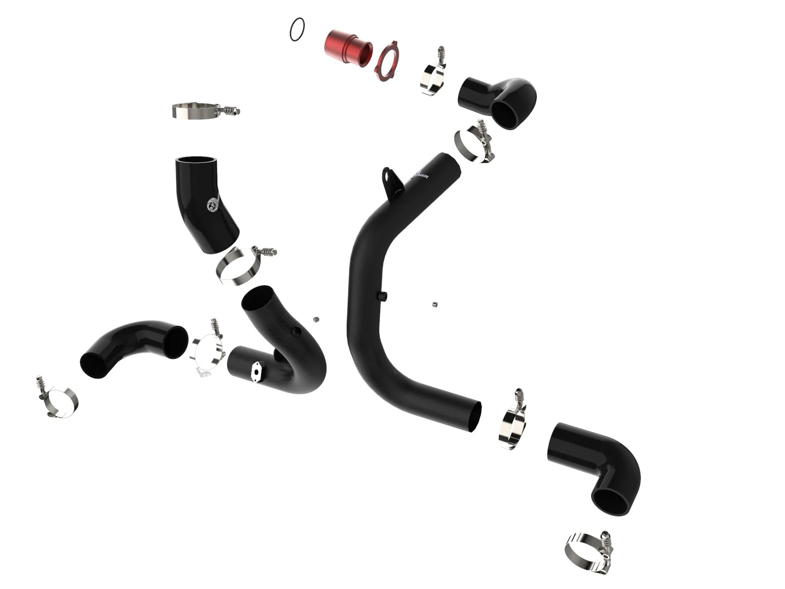 MK7 / 7.5 BladeRunner Aluminum Hot and Cold Charge Pipe Kit Black w/ Turbo Muffler 46-20415-B Delete - Image 2