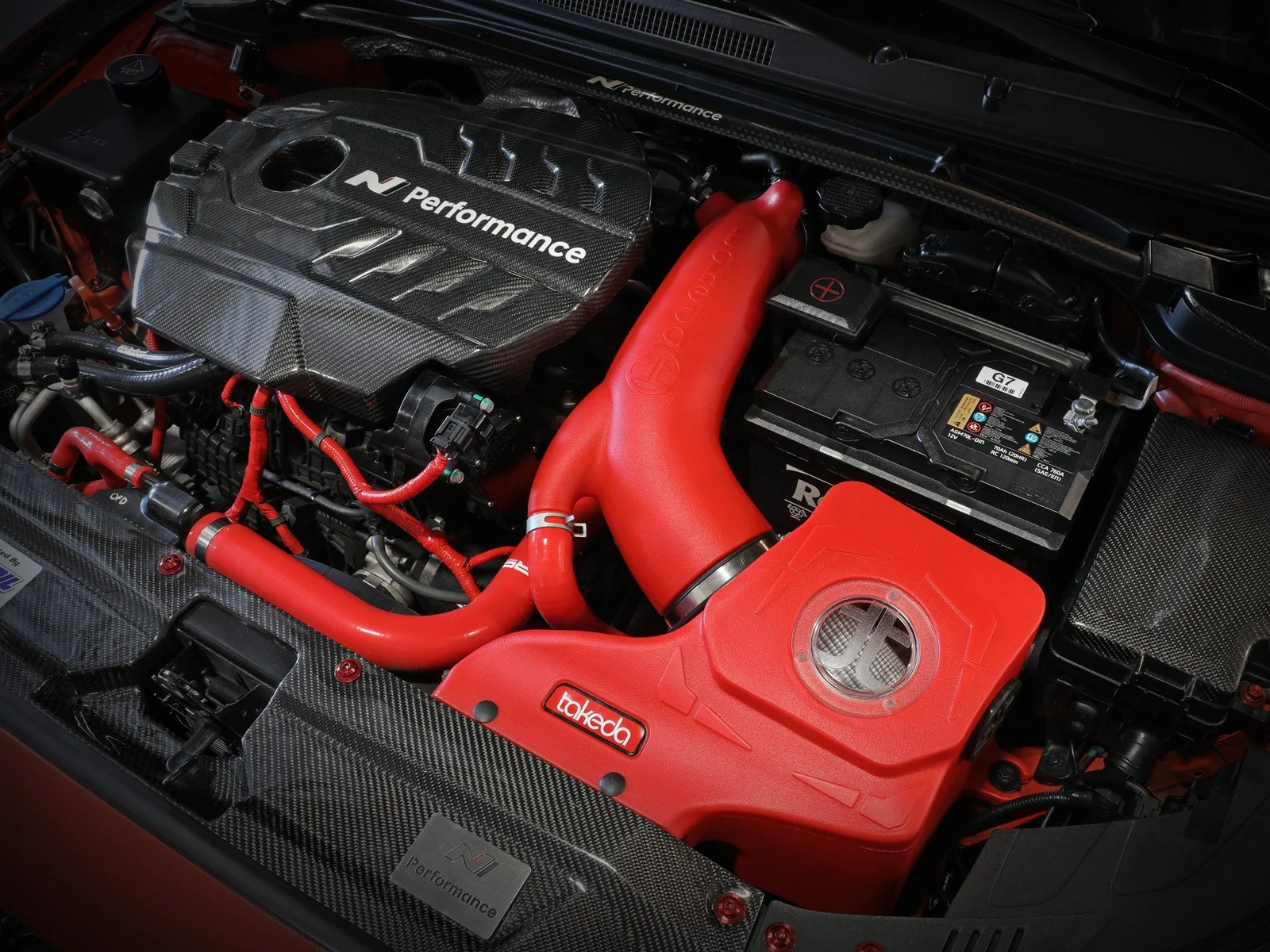 Takeda Momentum RED (SEMA Edition) Cold Air Intake System Veloster N - Image 5