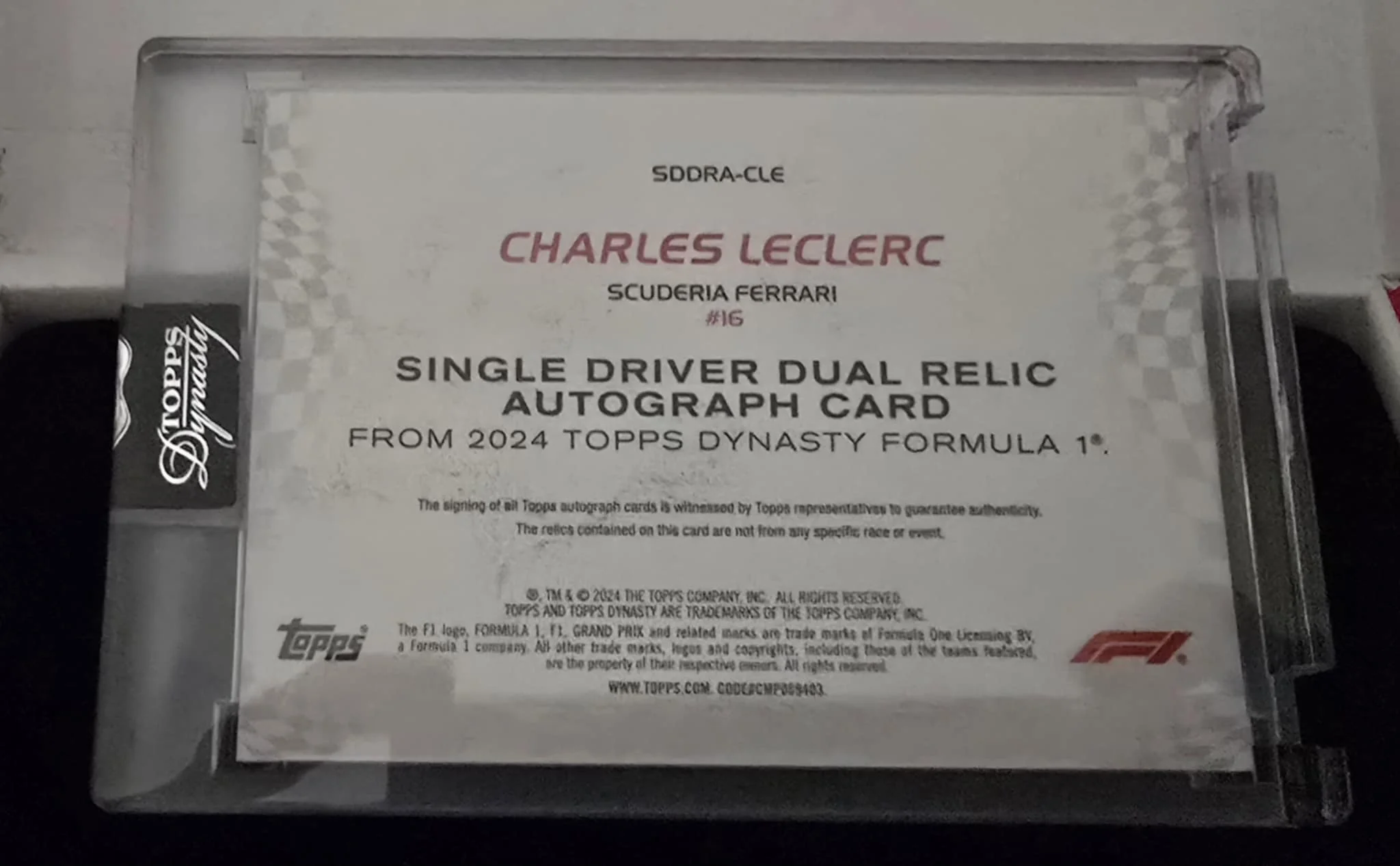 Topps Dynasty 2024 - Charles Leclerc Autograph Patch #7/10 SSP - Image 3