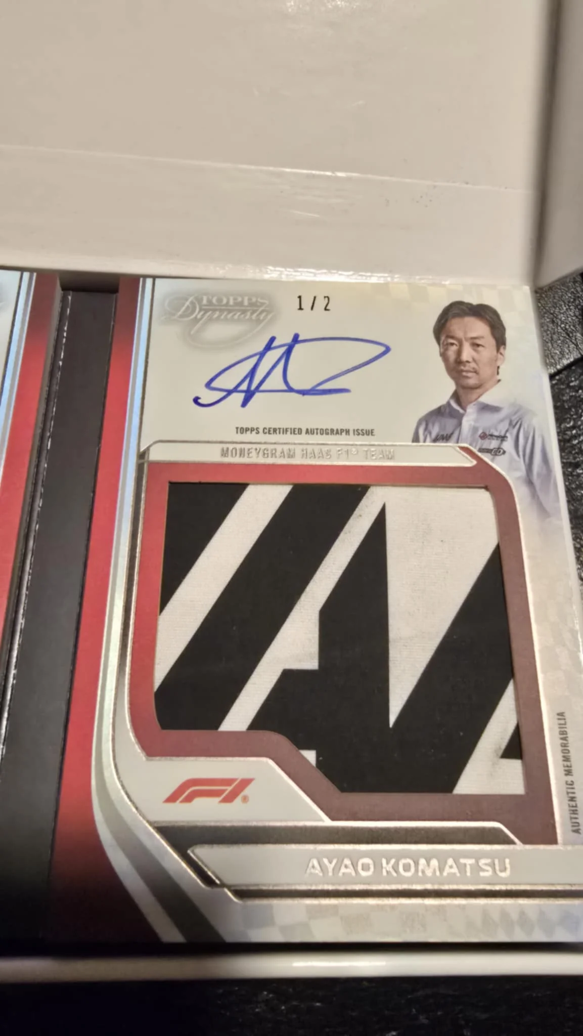 Topps Dynasty 2024 - Kevin Magnussen Ayao Komatsu Book Card Autograph Relic (Stained Relic) #1/2 SSP - Image 3