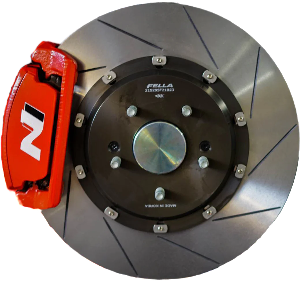 Ultra High Performance (Upsized 32mm) Front Floating Rotors (OEM Replacement) / Hawk HP+ Pad Set - Image 2