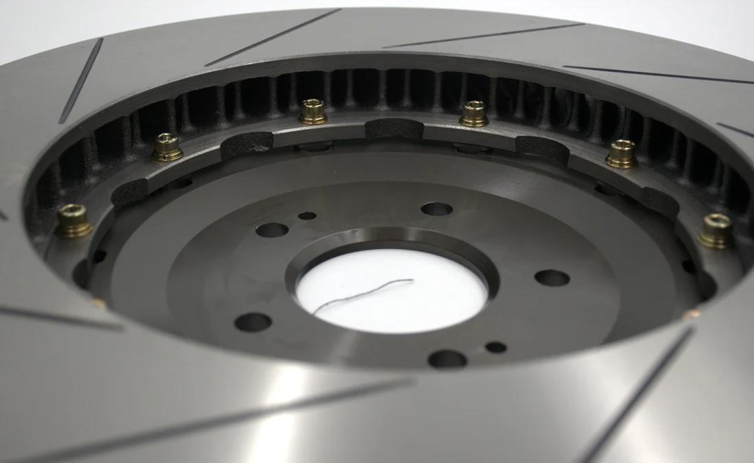 Ultra High Performance (Upsized 32mm) Front Floating Rotors (OEM Replacement) / Hawk HP+ Pad Set - Image 4