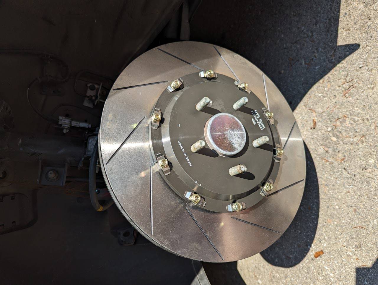 Ultra High Performance (Upsized 32mm) Front Floating Rotors (OEM Replacement) / Hawk HP+ Pad Set - Image 7